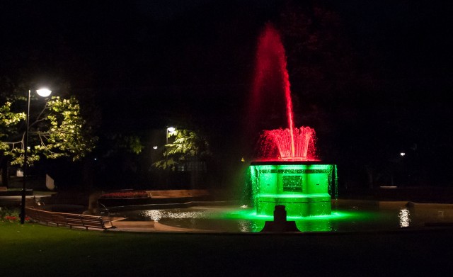 Bowker Fountain at night