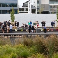 EQM Photo of memorial wall with public and wreaths 22022017